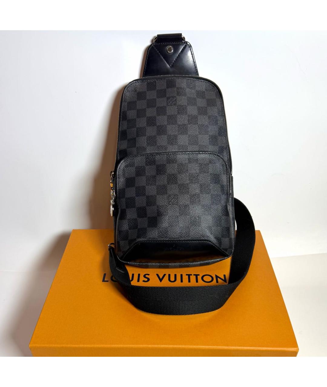 LOUIS VUITTON Черная канва сумка на плечо, фото 5