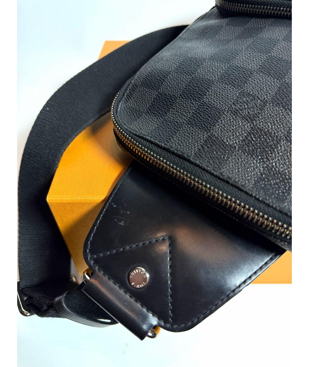 LOUIS VUITTON Черная канва сумка на плечо, фото 6