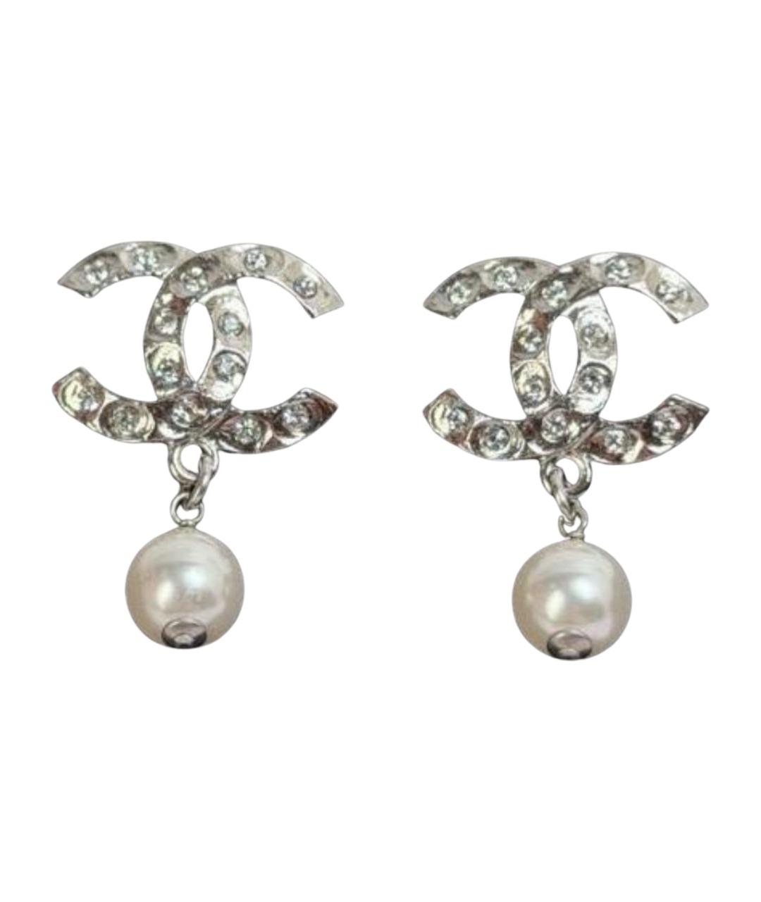 CHANEL Серебряные металлические серьги, фото 1