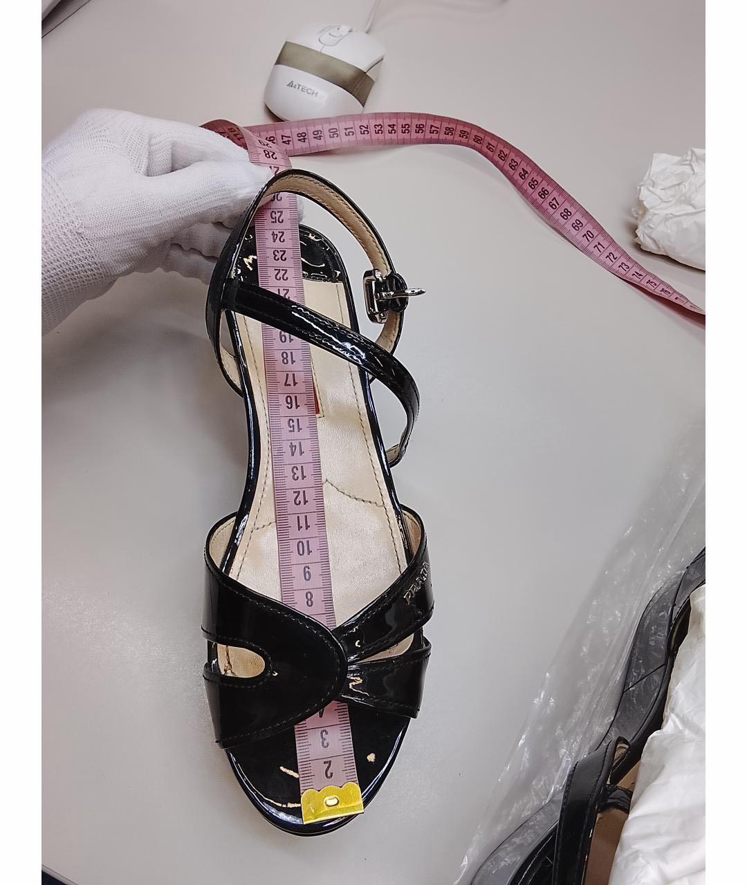 PRADA Черные босоножки из лакированной кожи, фото 6