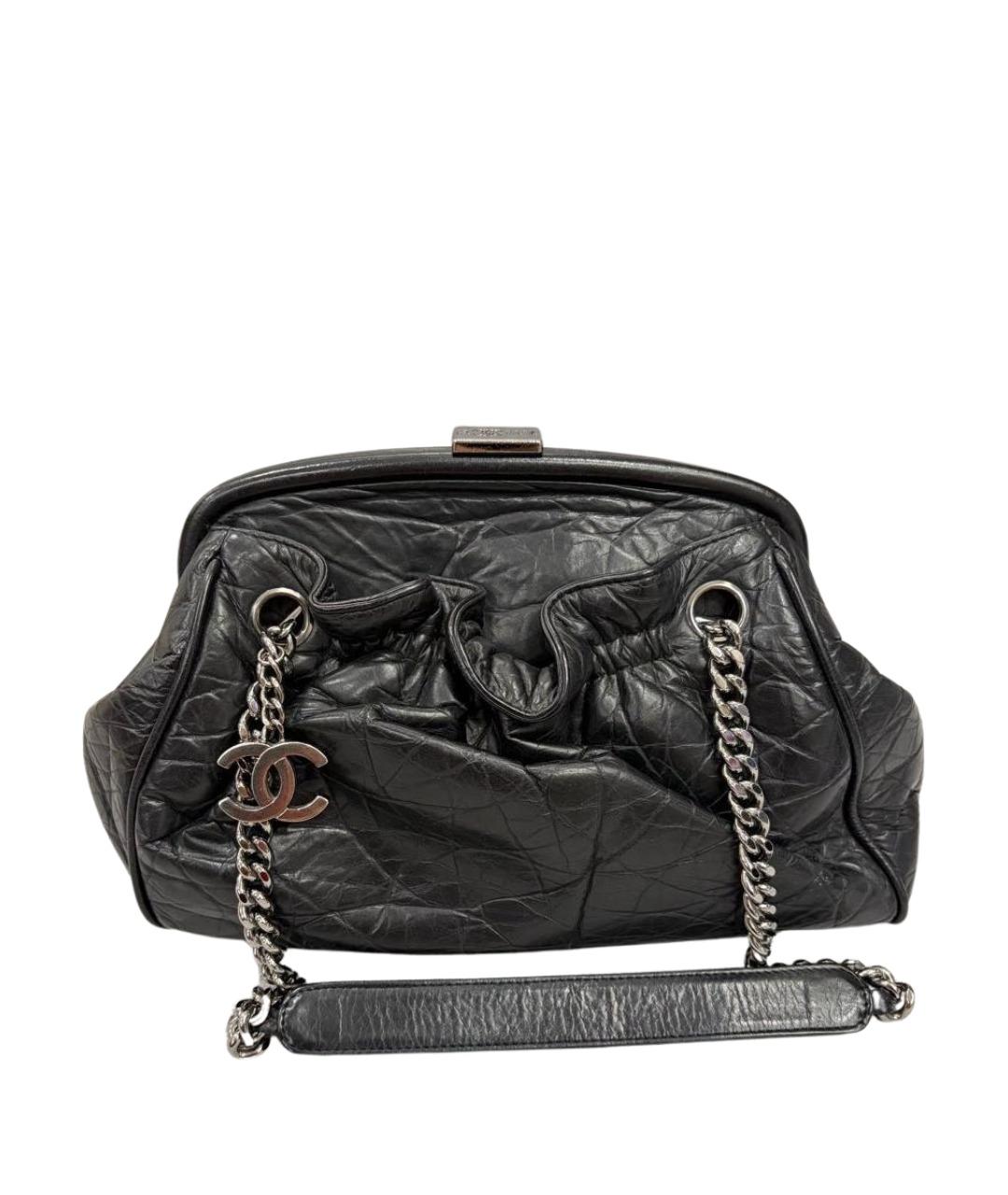 CHANEL Черная кожаная сумка через плечо, фото 1