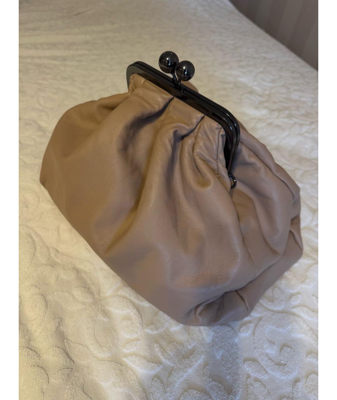 WEEKEND MAX MARA Бежевая кожаная сумка через плечо, фото 5
