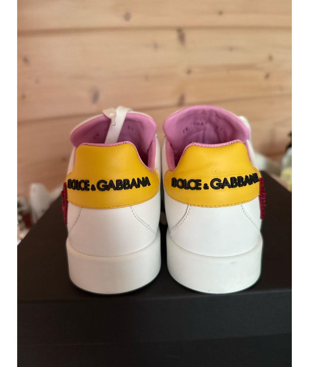 DOLCE&GABBANA Мульти кожаные кроссовки, фото 4