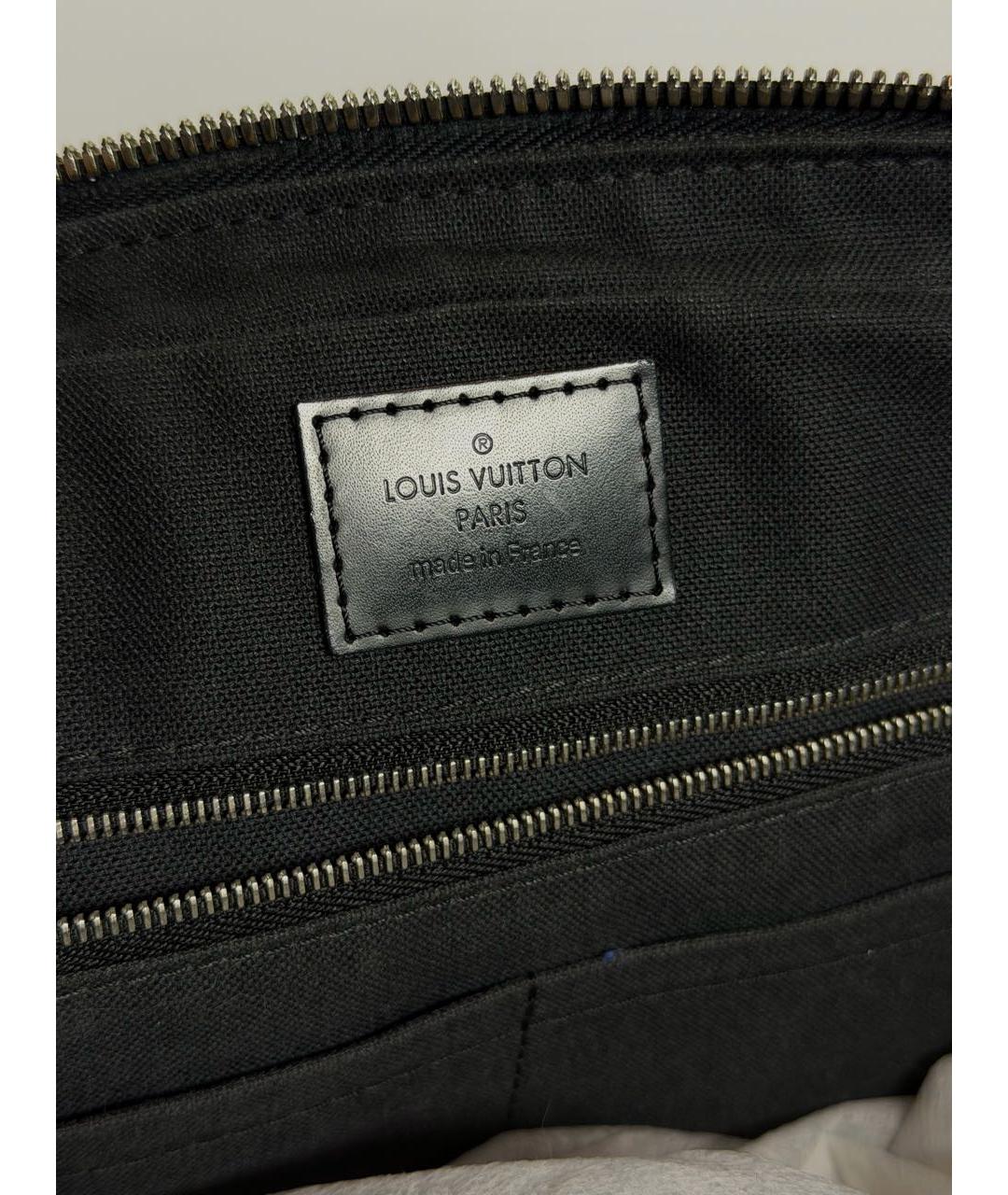LOUIS VUITTON Черный кожаный портфель, фото 5