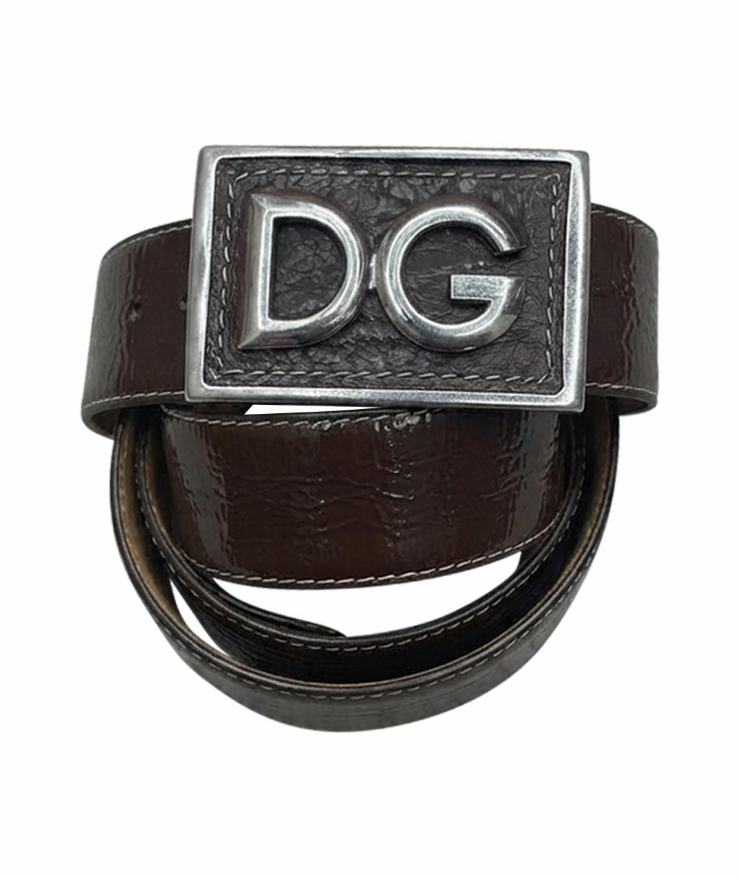 DOLCE&GABBANA Коричневый кожаный ремень, фото 1