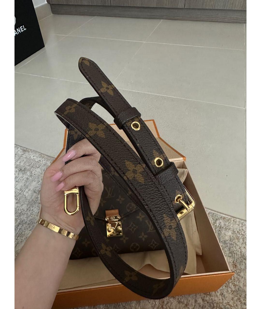 LOUIS VUITTON Коричневая канва сумка через плечо, фото 6