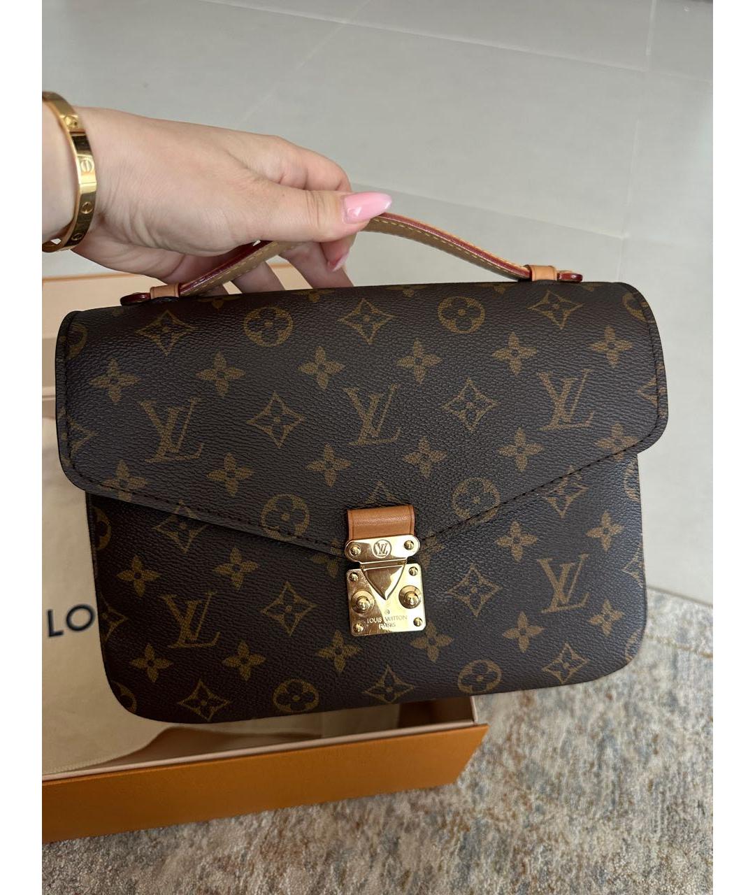 LOUIS VUITTON Коричневая канва сумка через плечо, фото 7