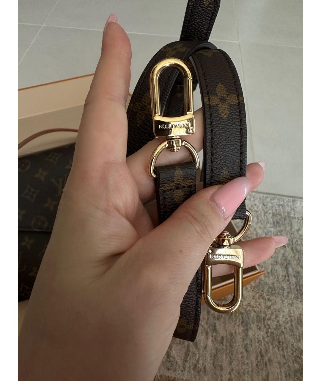 LOUIS VUITTON Коричневая канва сумка через плечо, фото 5