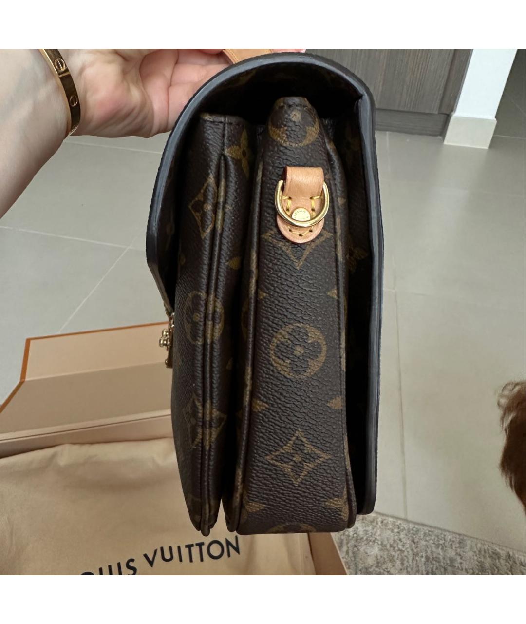 LOUIS VUITTON Коричневая канва сумка через плечо, фото 2