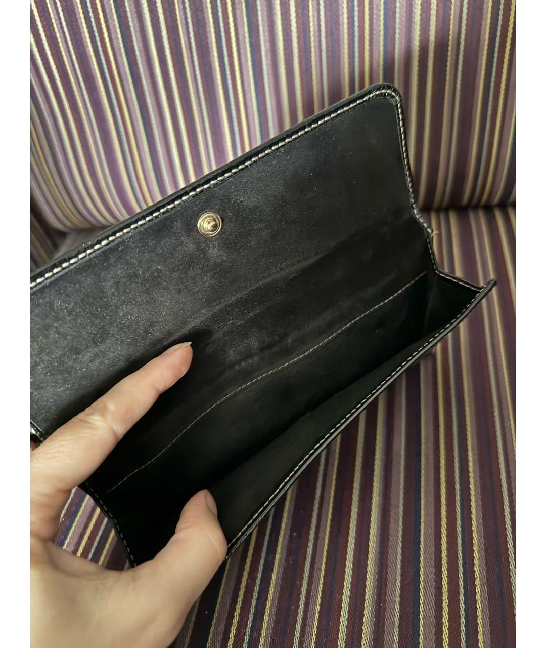 GUCCI Черный кошелек из лакированной кожи, фото 4