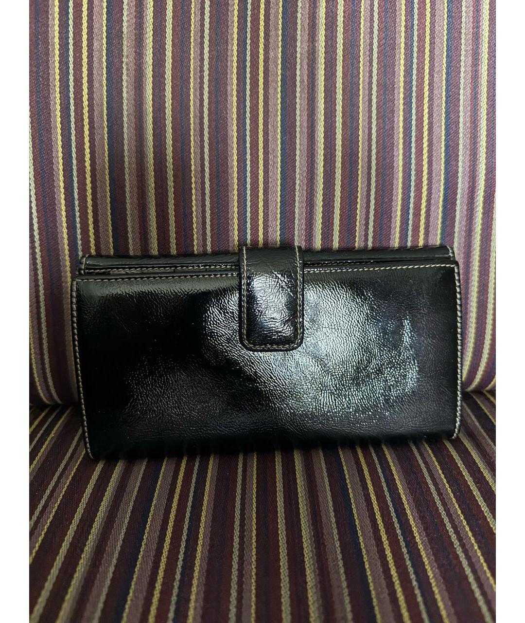 GUCCI Черный кошелек из лакированной кожи, фото 3