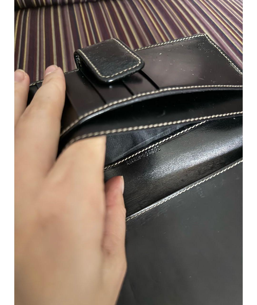 GUCCI Черный кошелек из лакированной кожи, фото 7
