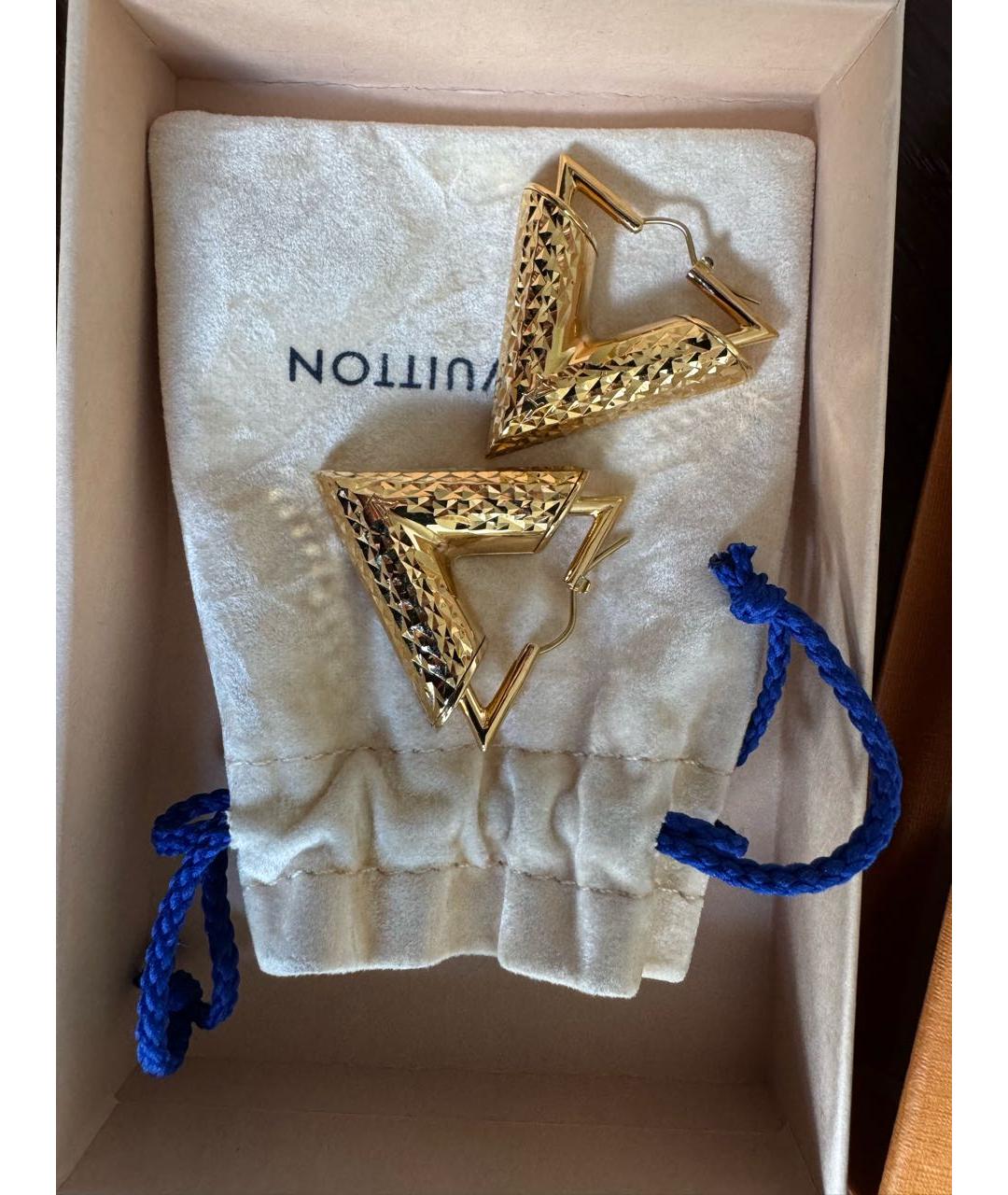 LOUIS VUITTON Золотые металлические серьги, фото 4