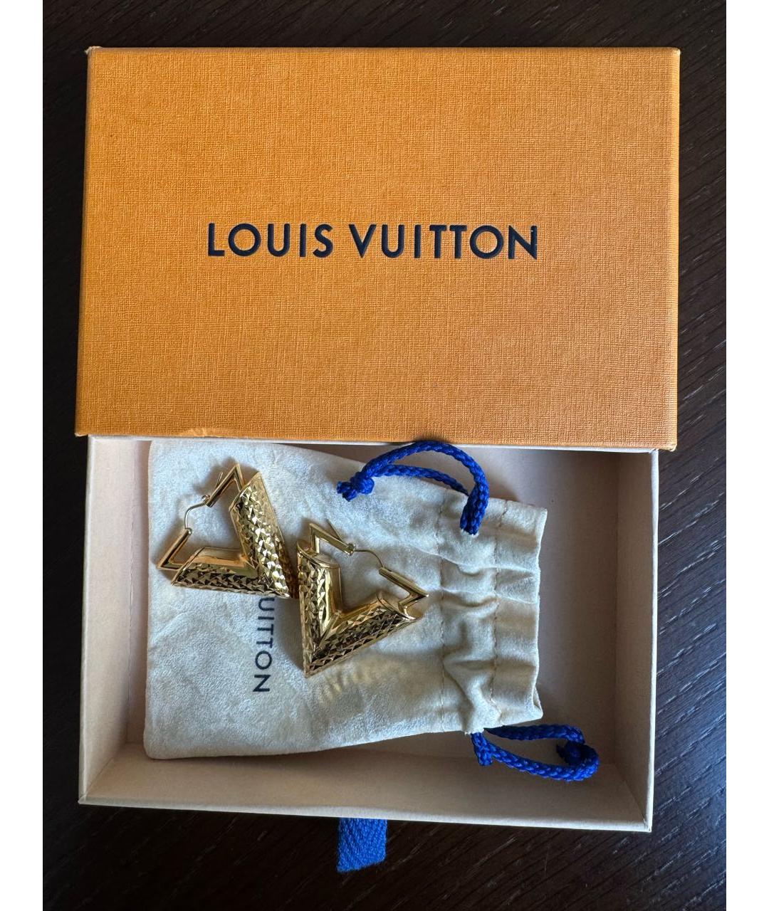 LOUIS VUITTON Золотые металлические серьги, фото 2