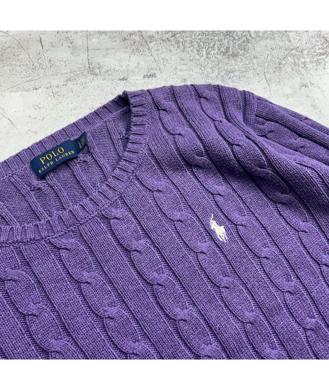 POLO RALPH LAUREN Фиолетовый хлопковый джемпер / свитер, фото 3