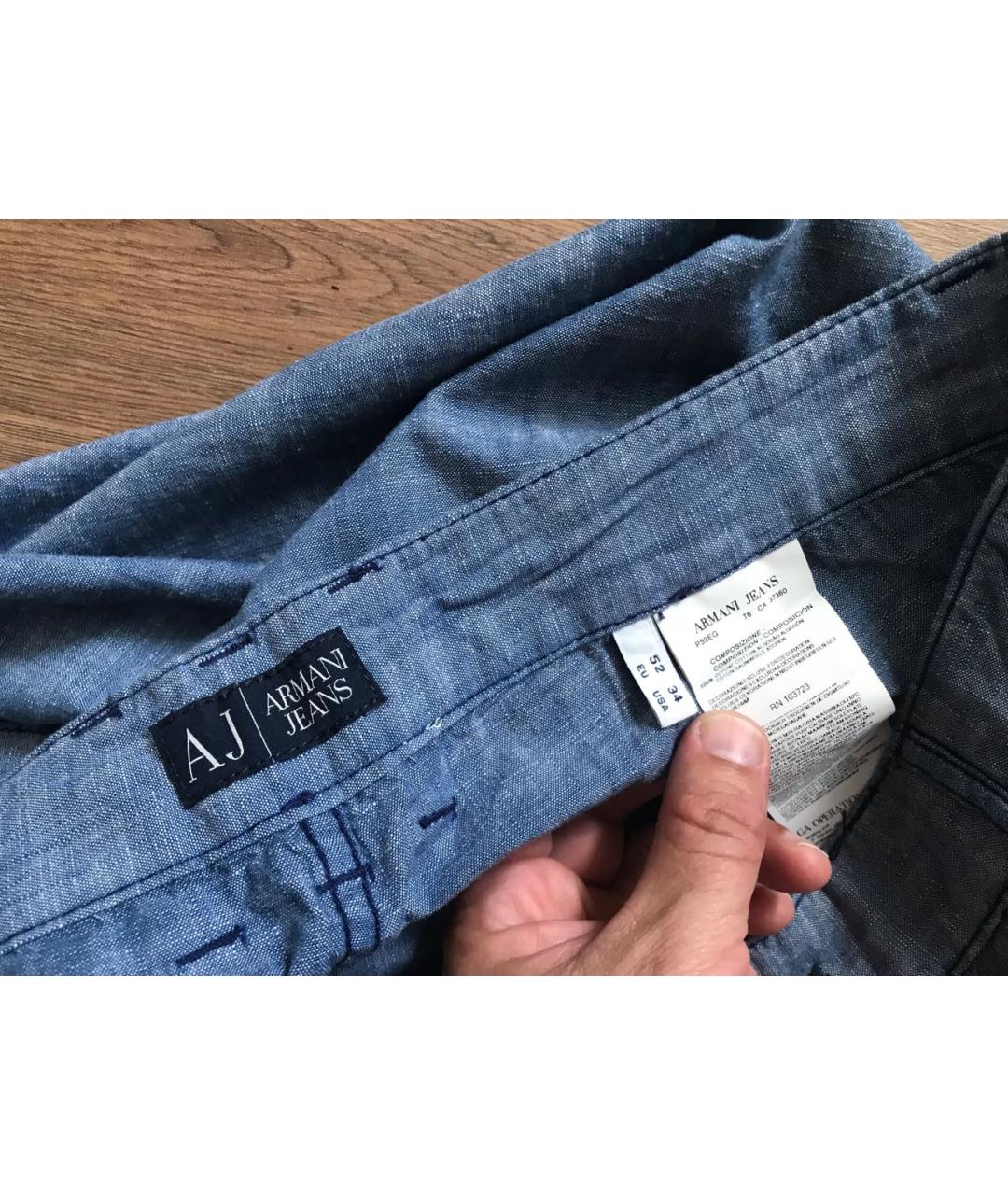 ARMANI JEANS Синие хлопковые шорты, фото 6