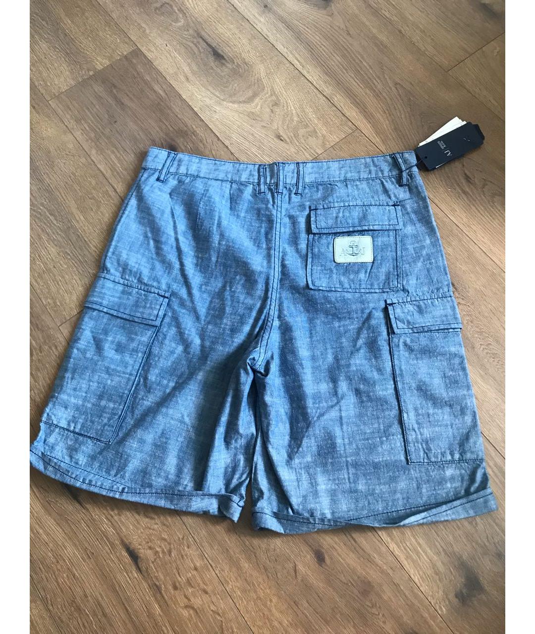 ARMANI JEANS Синие хлопковые шорты, фото 2