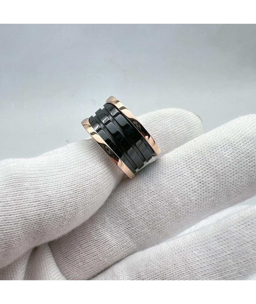 BVLGARI Черное кольцо из розового золота, фото 3