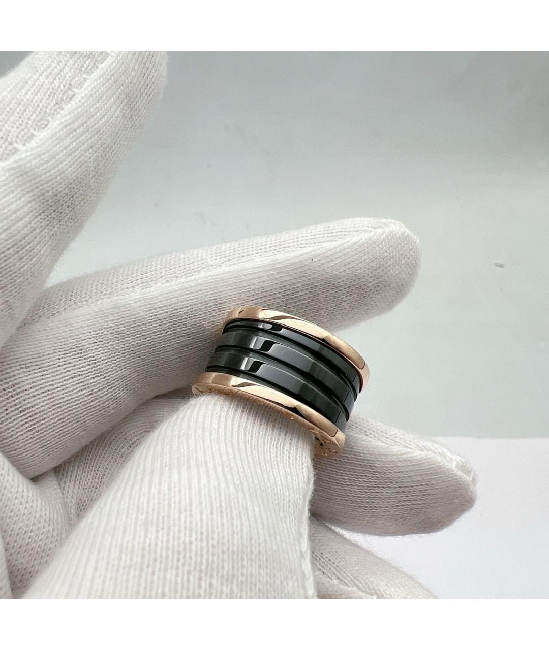 BVLGARI Черное кольцо из розового золота, фото 2