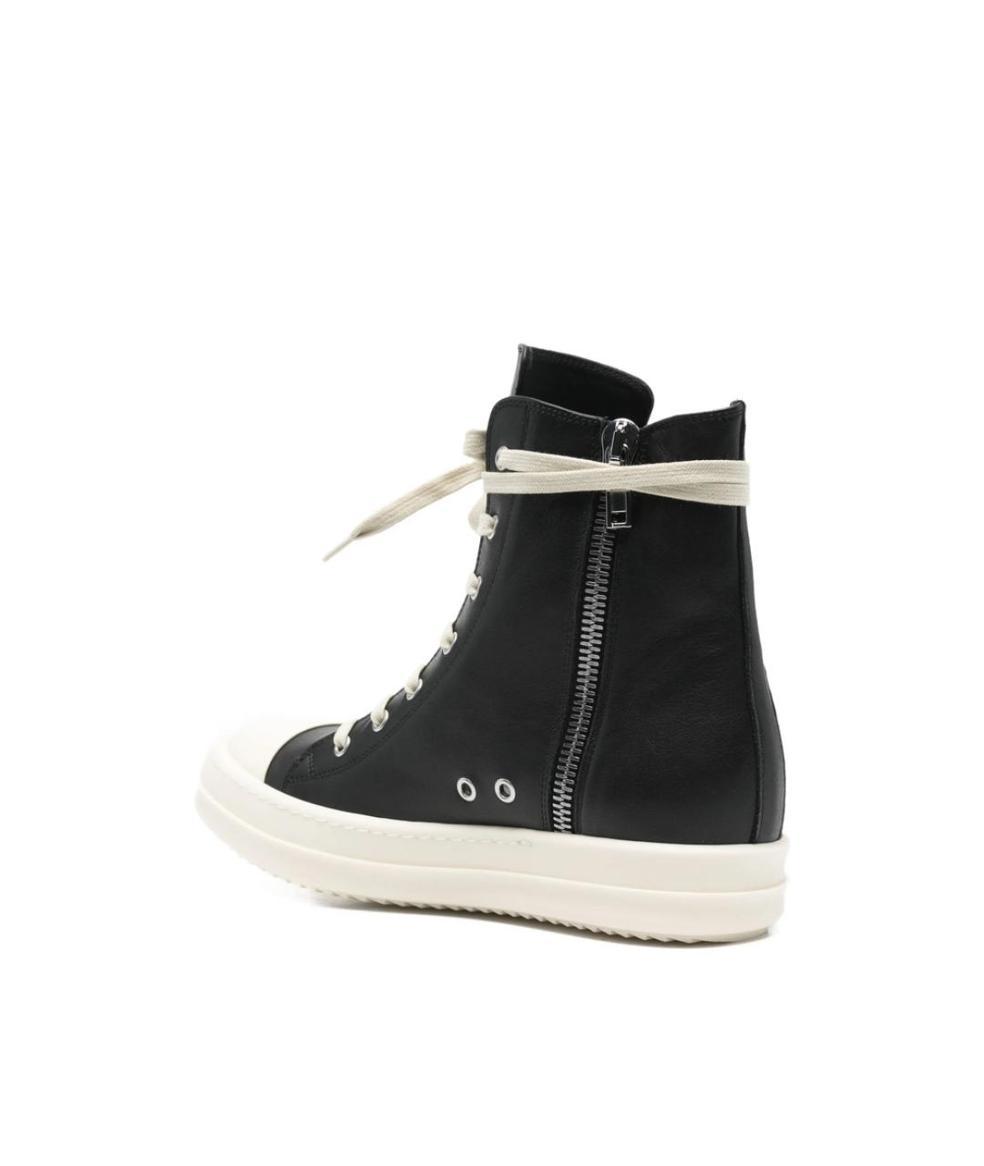 RICK OWENS Черные кожаные кеды, фото 4