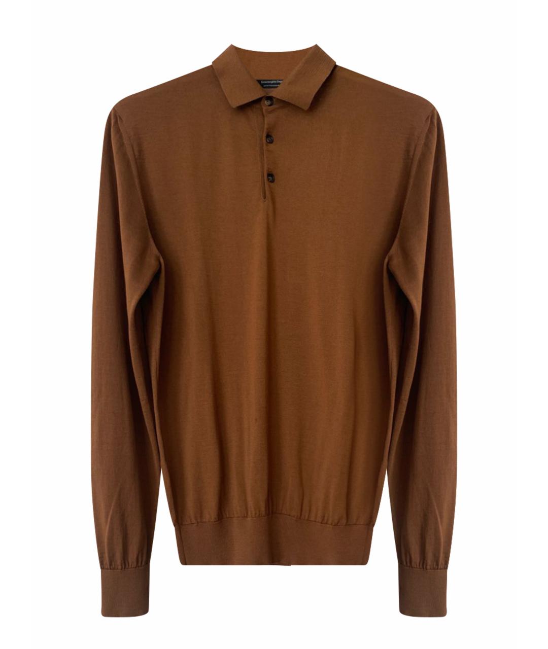 ERMENEGILDO ZEGNA XXX Коричневый шелковый джемпер / свитер, фото 1