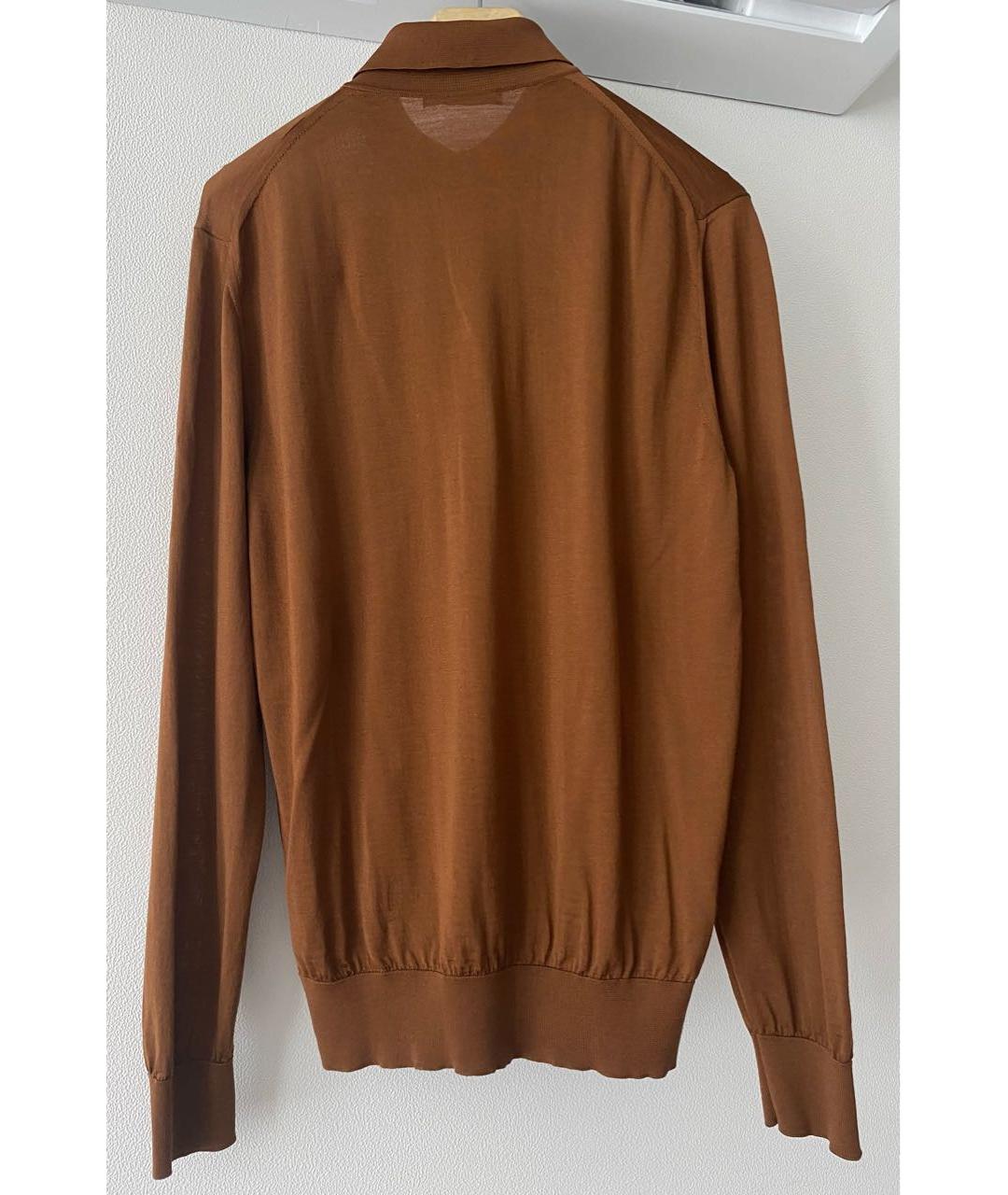 ERMENEGILDO ZEGNA XXX Коричневый шелковый джемпер / свитер, фото 2