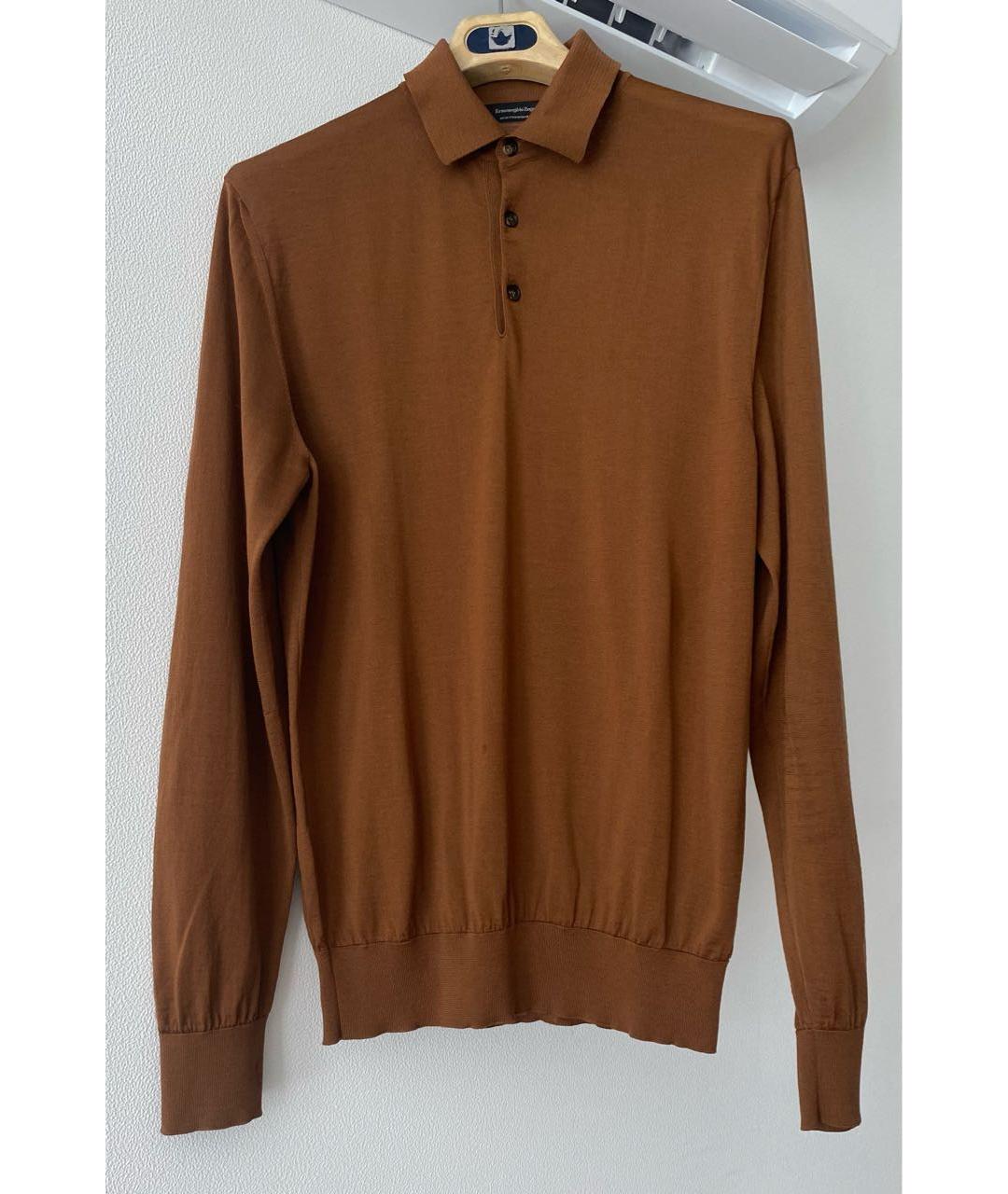 ERMENEGILDO ZEGNA XXX Коричневый шелковый джемпер / свитер, фото 5