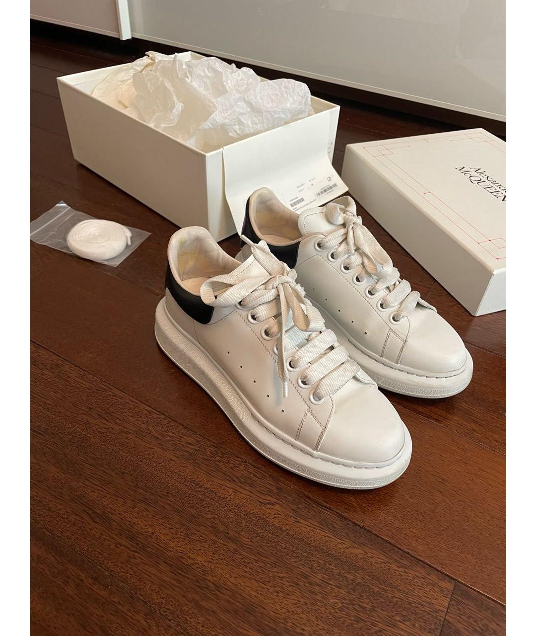 ALEXANDER MCQUEEN Белые кожаные кеды, фото 7