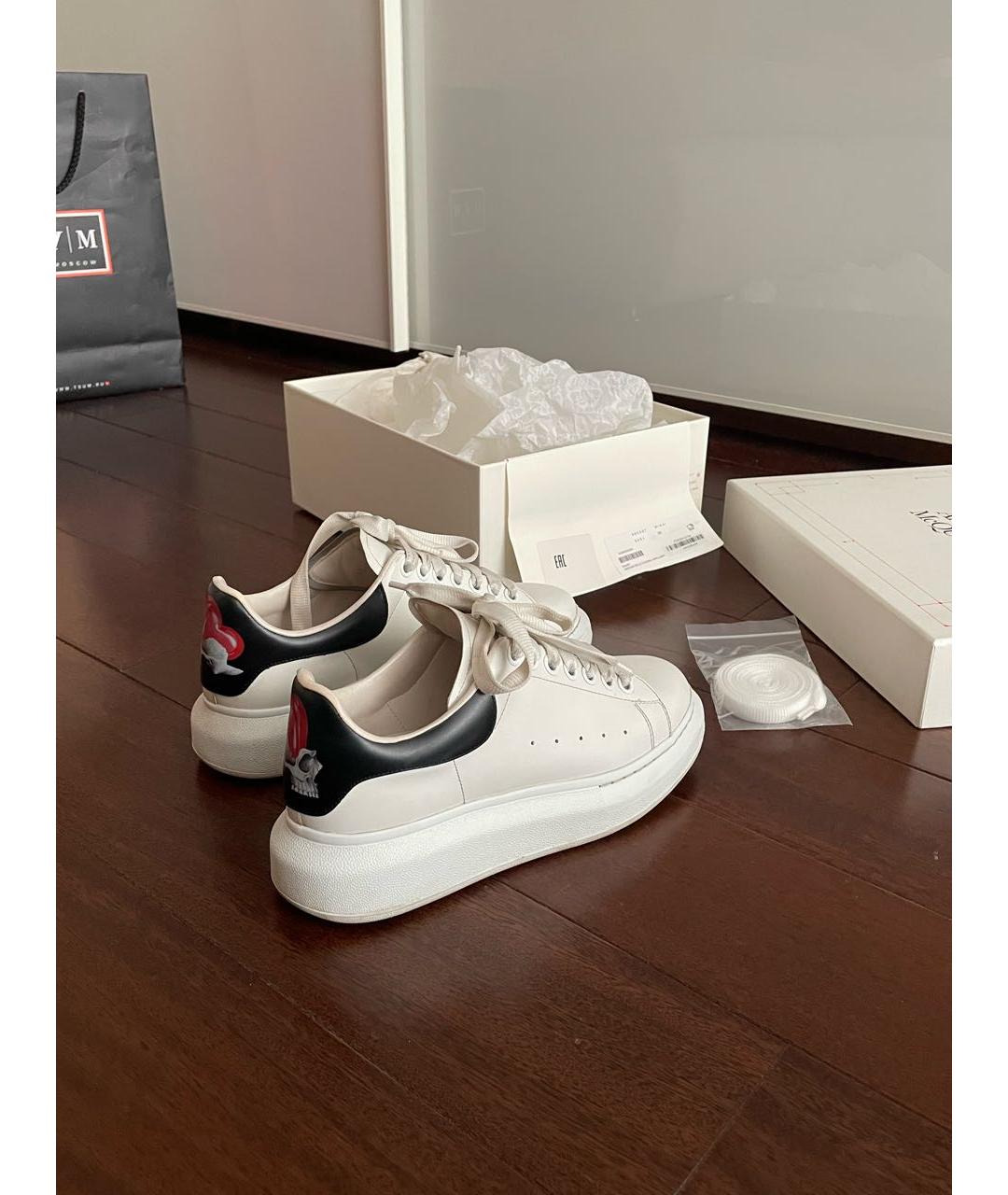 ALEXANDER MCQUEEN Белые кожаные кеды, фото 5