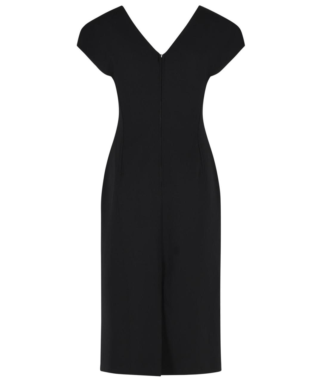 JIL SANDER Черное шерстяное коктейльное платье, фото 3