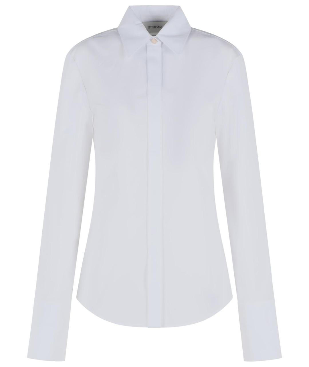 SPORTMAX Белая хлопковая рубашка, фото 1