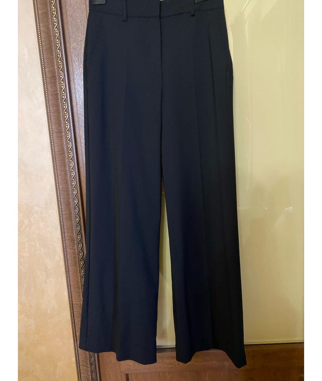 WEEKEND MAX MARA Черные шерстяные брюки широкие, фото 5