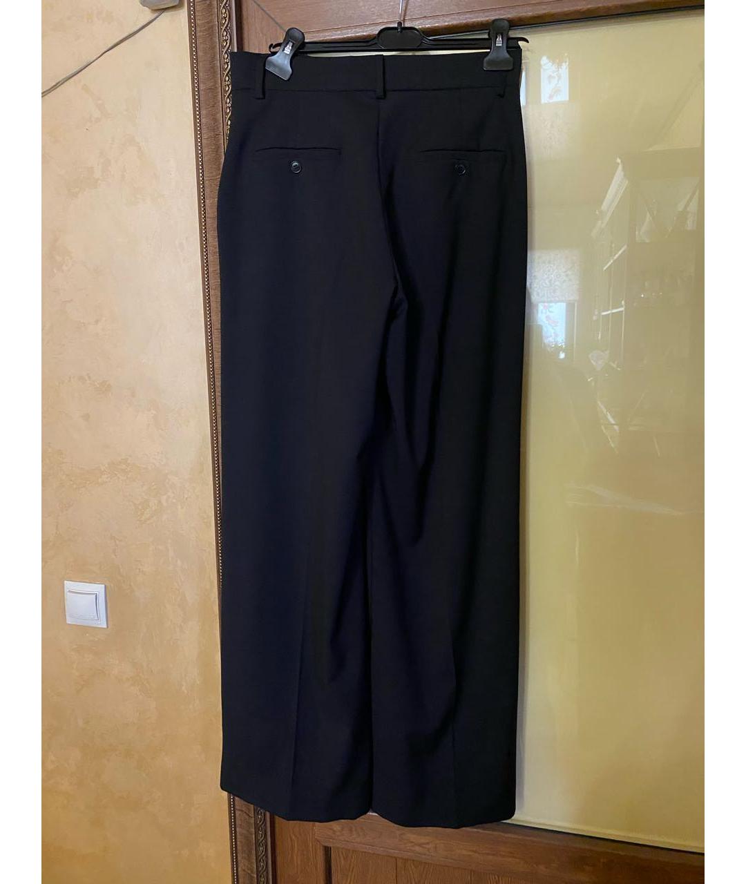 WEEKEND MAX MARA Черные шерстяные брюки широкие, фото 2