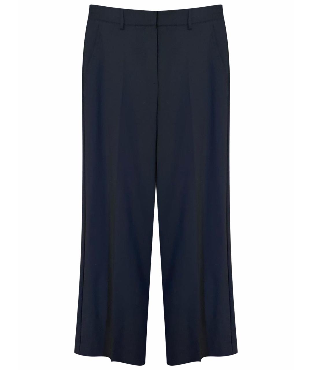 WEEKEND MAX MARA Черные шерстяные брюки широкие, фото 1