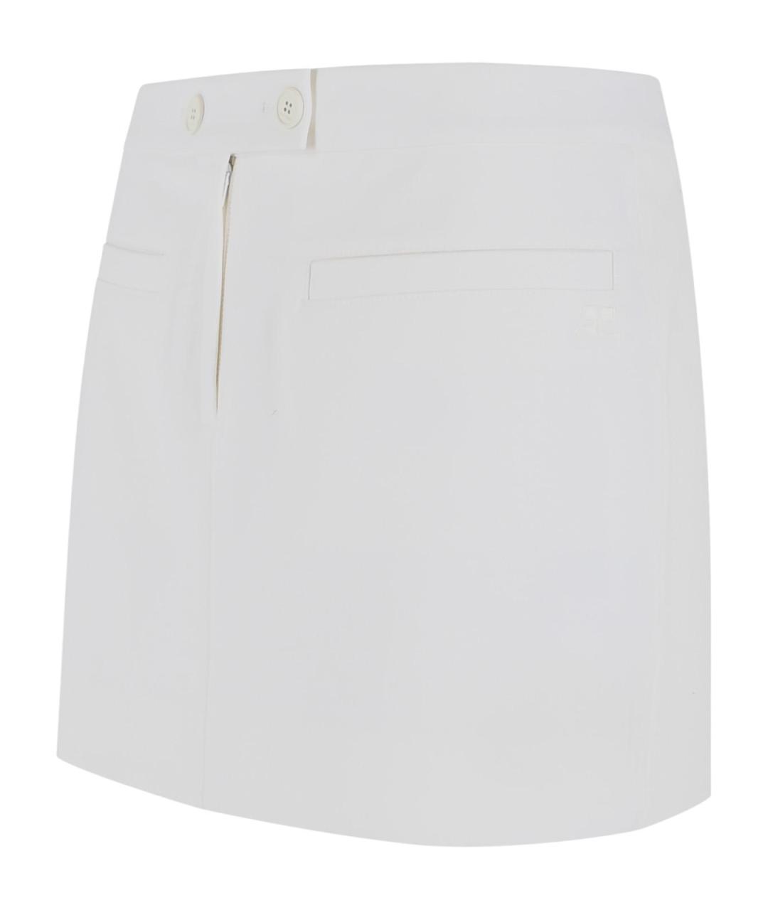 COURREGES Белая полиэстеровая юбка мини, фото 2