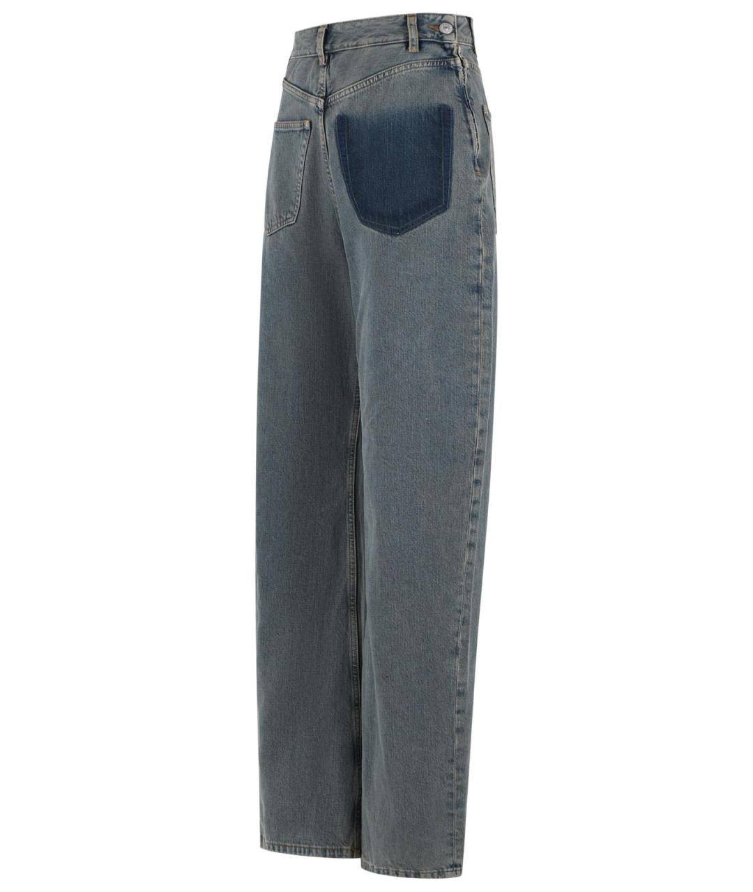 MM6 MAISON MARGIELA Синие хлопковые прямые джинсы, фото 2