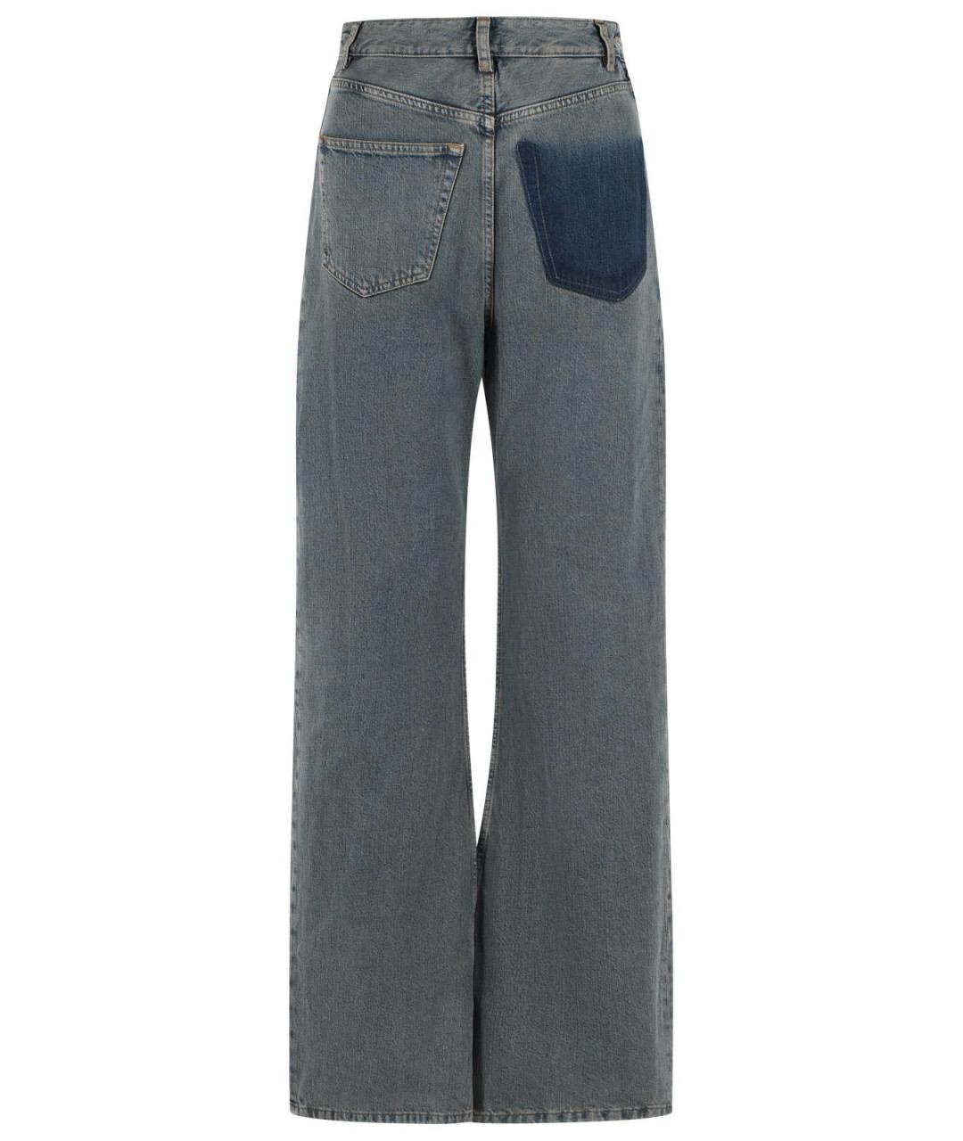 MM6 MAISON MARGIELA Синие хлопковые прямые джинсы, фото 1