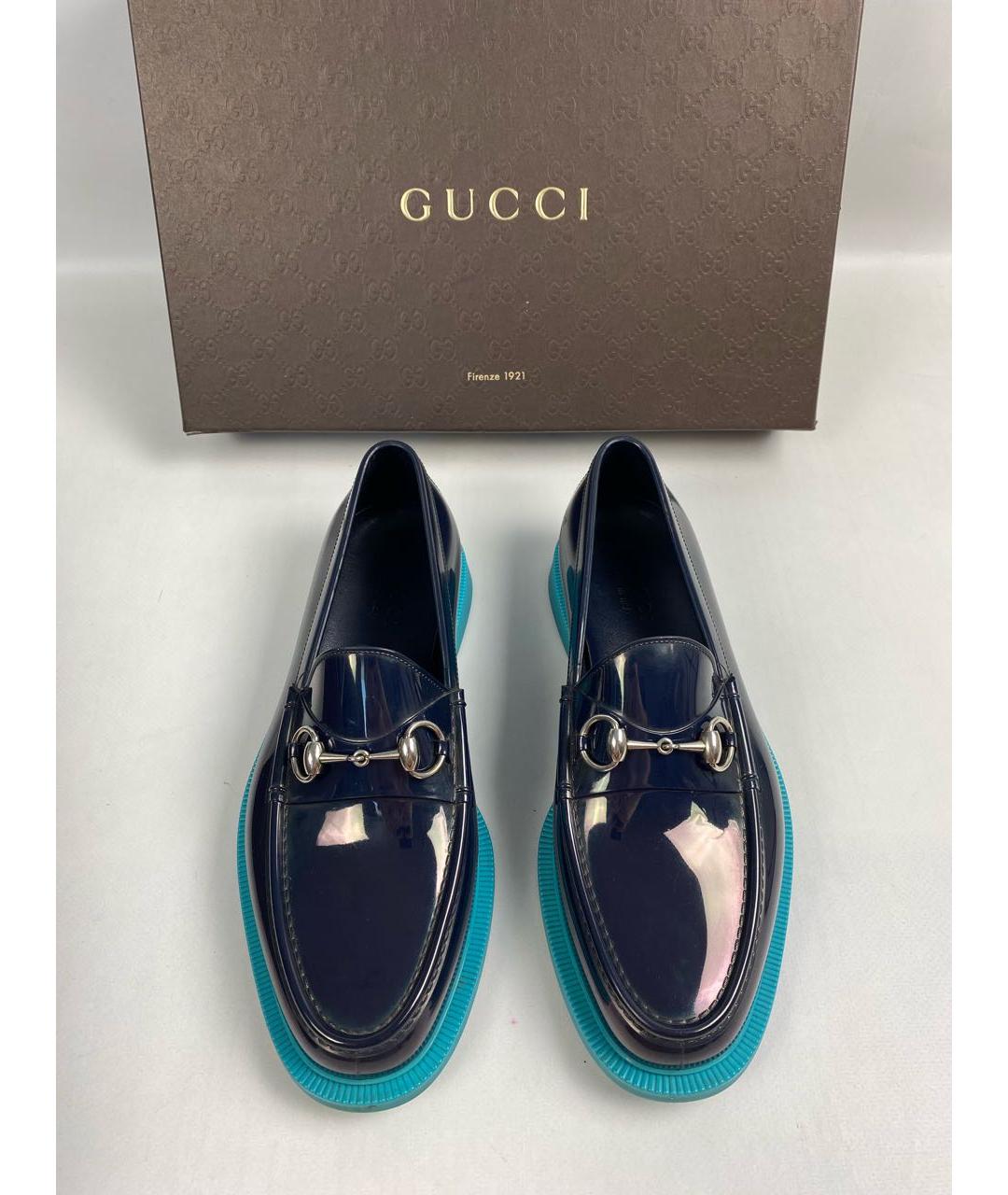 GUCCI Черные резиновые лоферы, фото 3