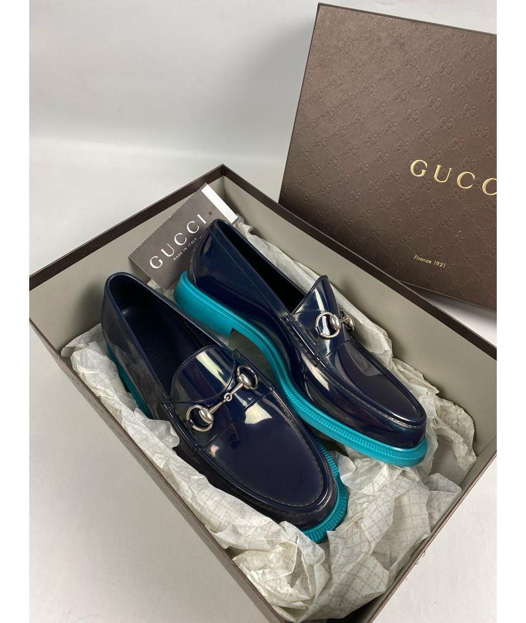 GUCCI Черные резиновые лоферы, фото 8