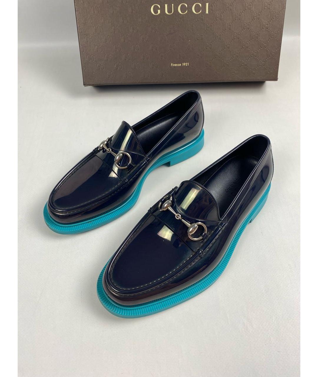 GUCCI Черные резиновые лоферы, фото 4