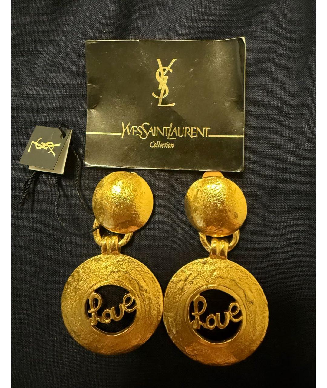 SAINT LAURENT Золотые клипсы, фото 6