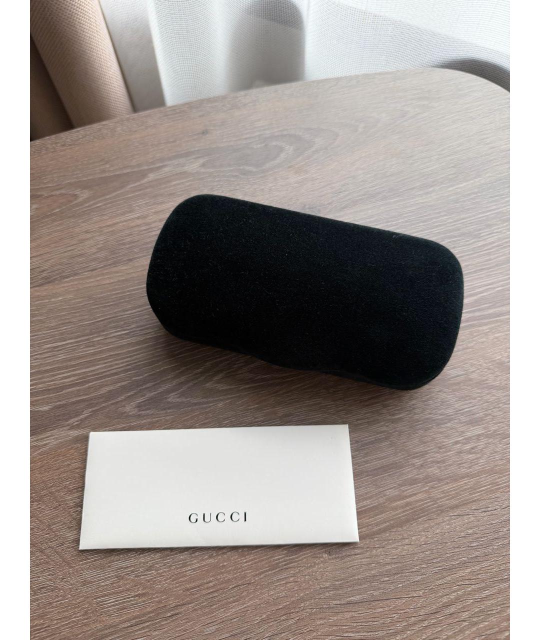 GUCCI Золотые металлические солнцезащитные очки, фото 4