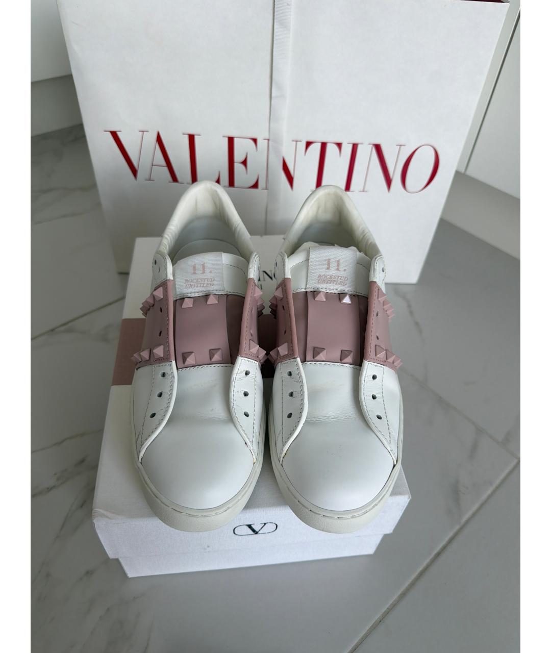 VALENTINO Белые кожаные кроссовки, фото 2
