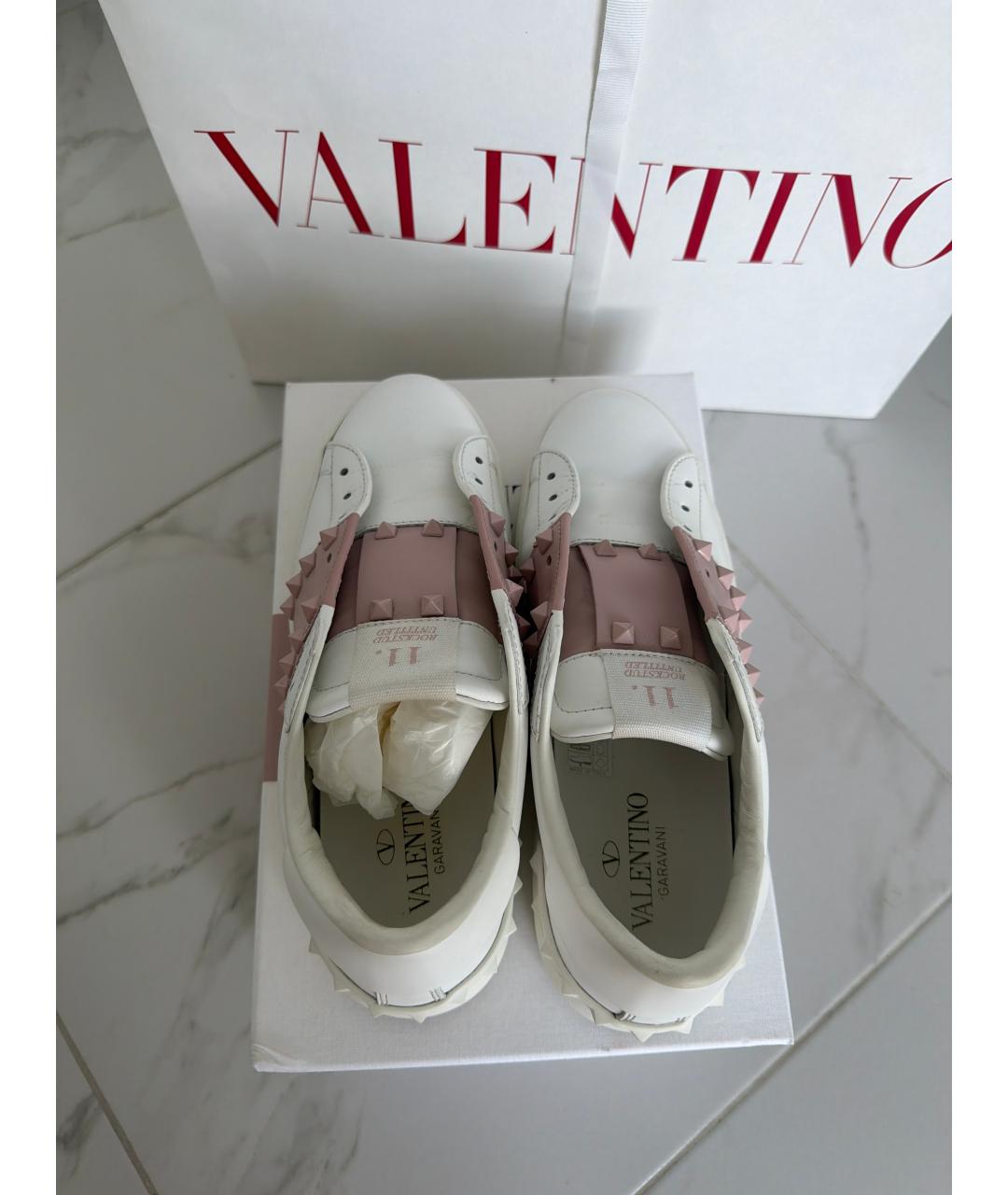 VALENTINO Белые кожаные кроссовки, фото 4