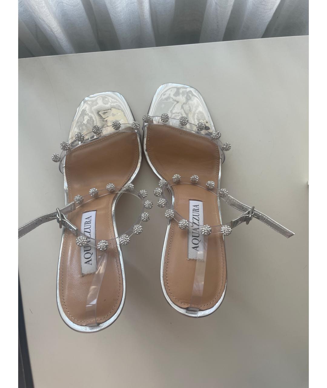 AQUAZZURA Серебряные босоножки, фото 3