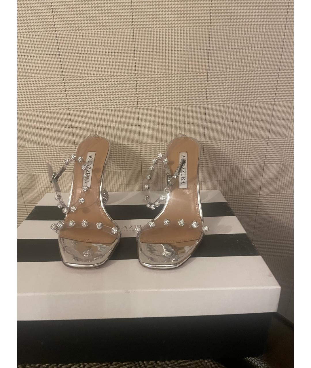 AQUAZZURA Серебряные босоножки, фото 2