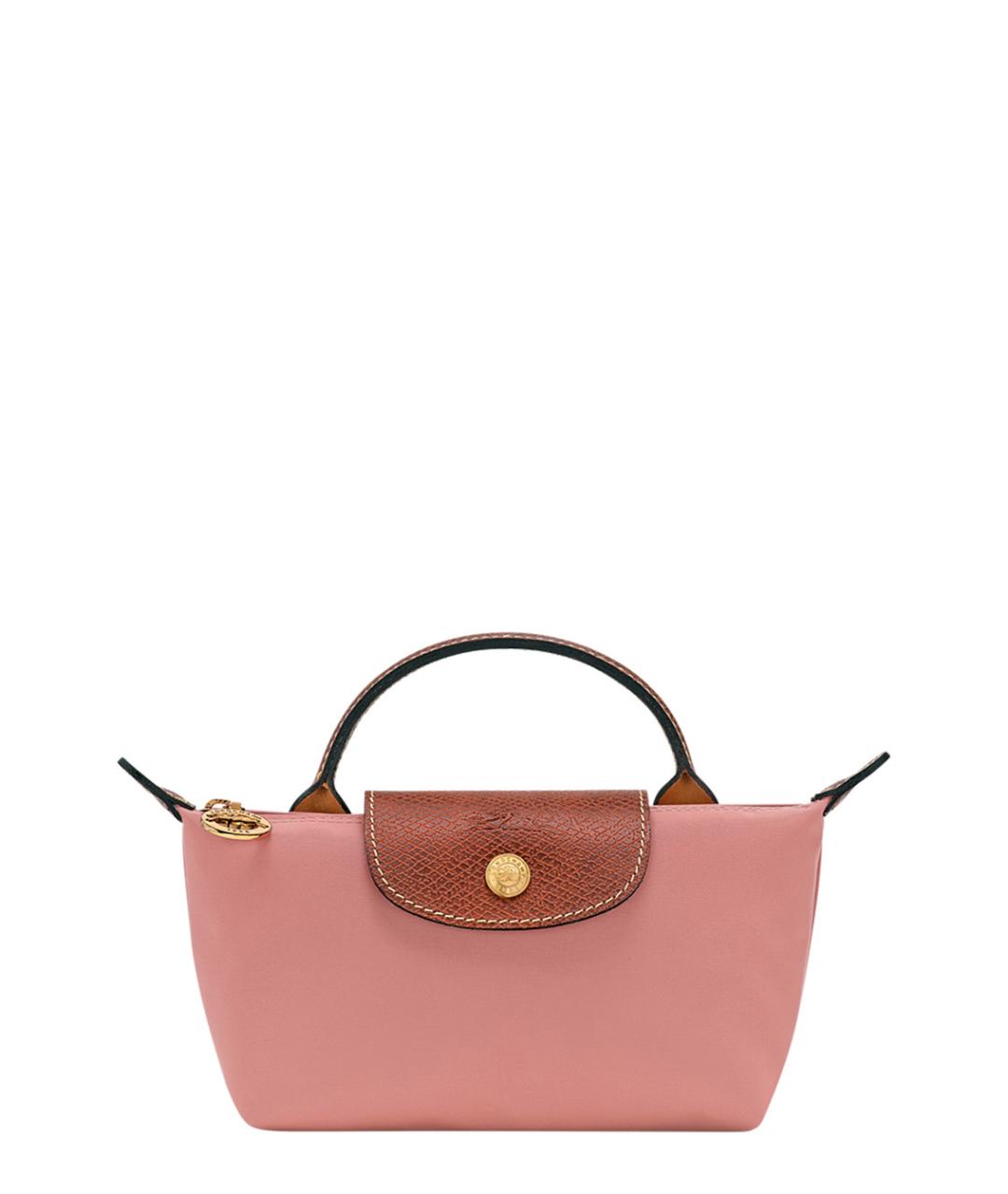 LONGCHAMP Розовая синтетическая сумка с короткими ручками, фото 1