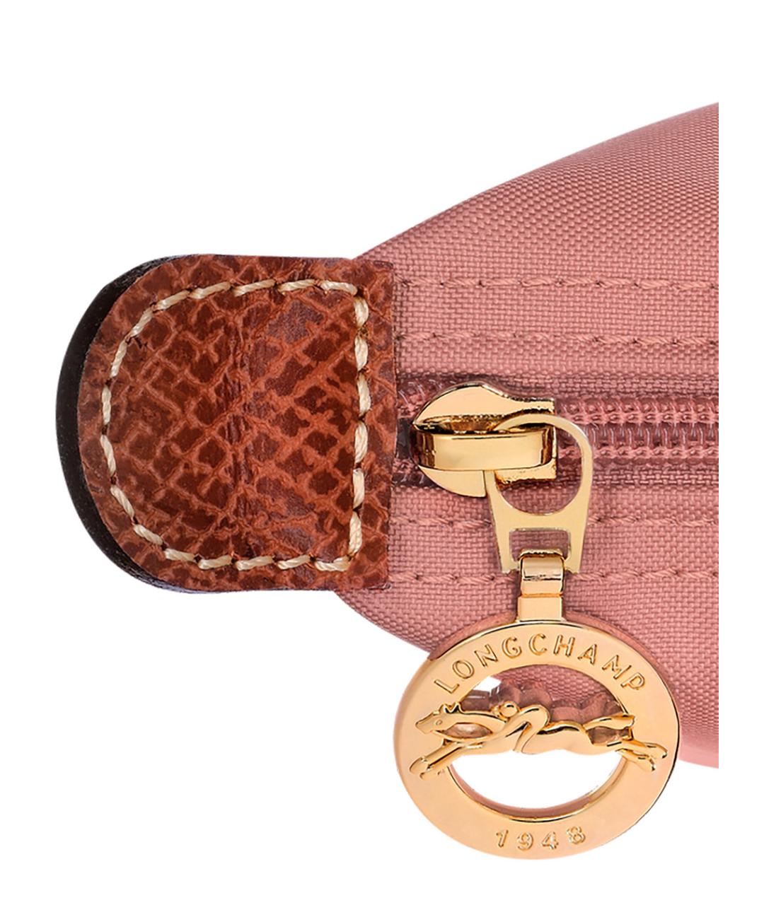 LONGCHAMP Розовая синтетическая сумка с короткими ручками, фото 3