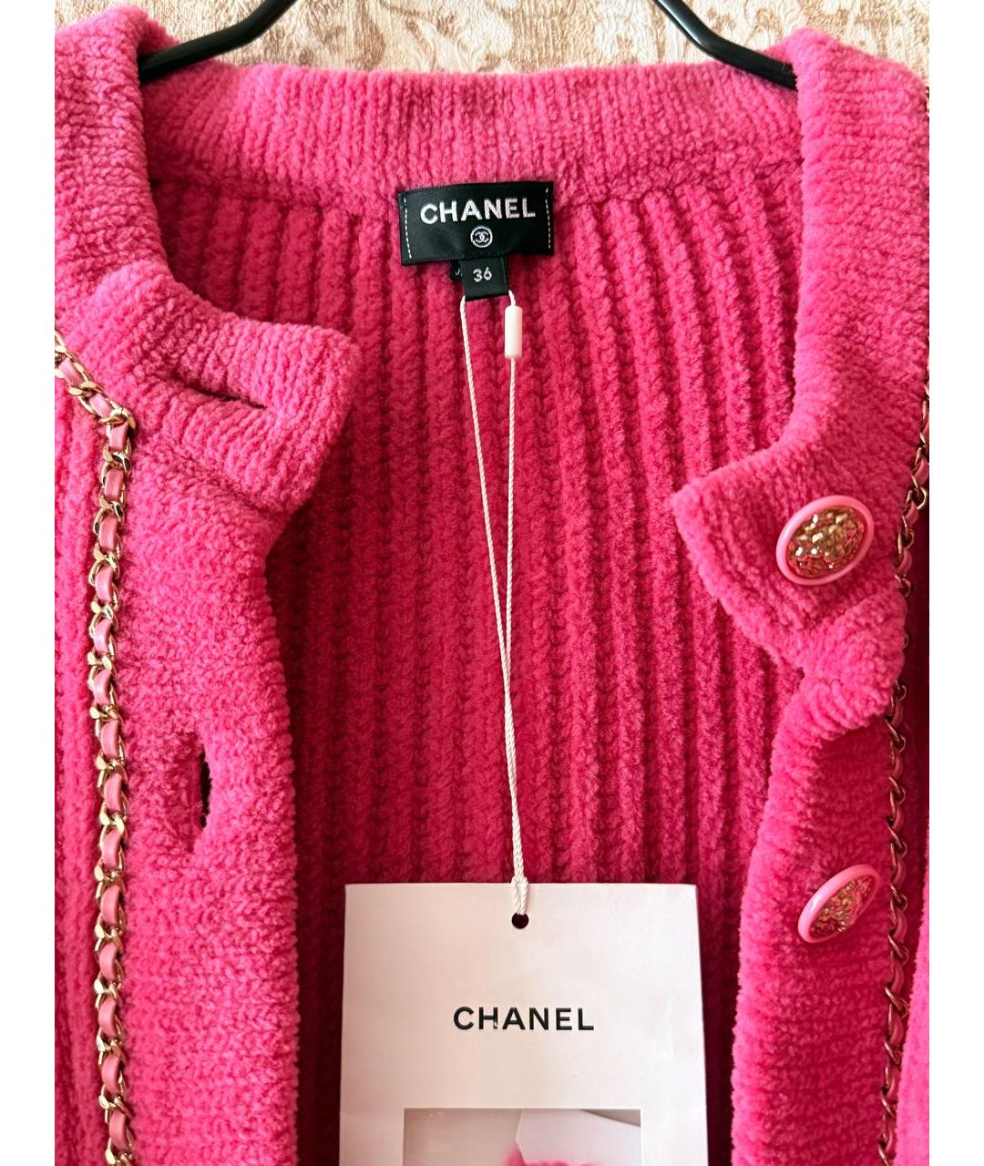 CHANEL Розовый полиамидовый кардиган, фото 2
