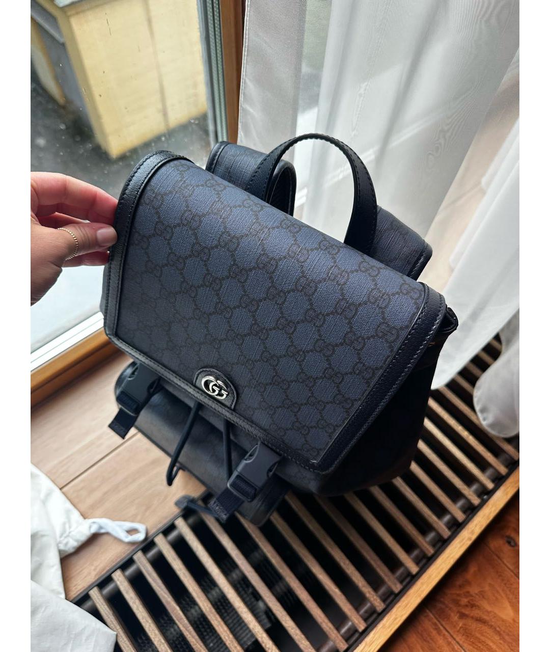 GUCCI Темно-синий канва рюкзак, фото 3
